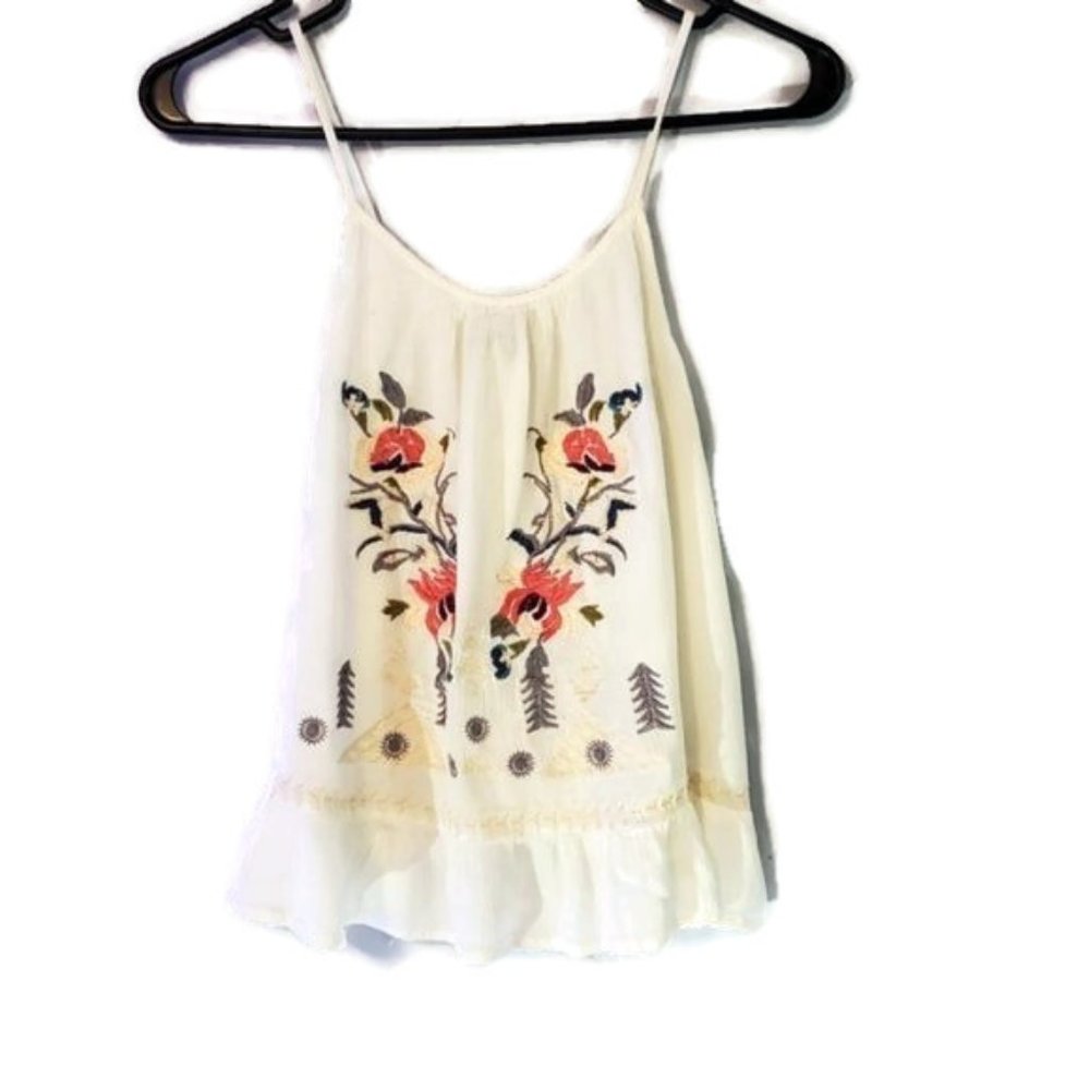 Large White Floral Racerback Top by love J